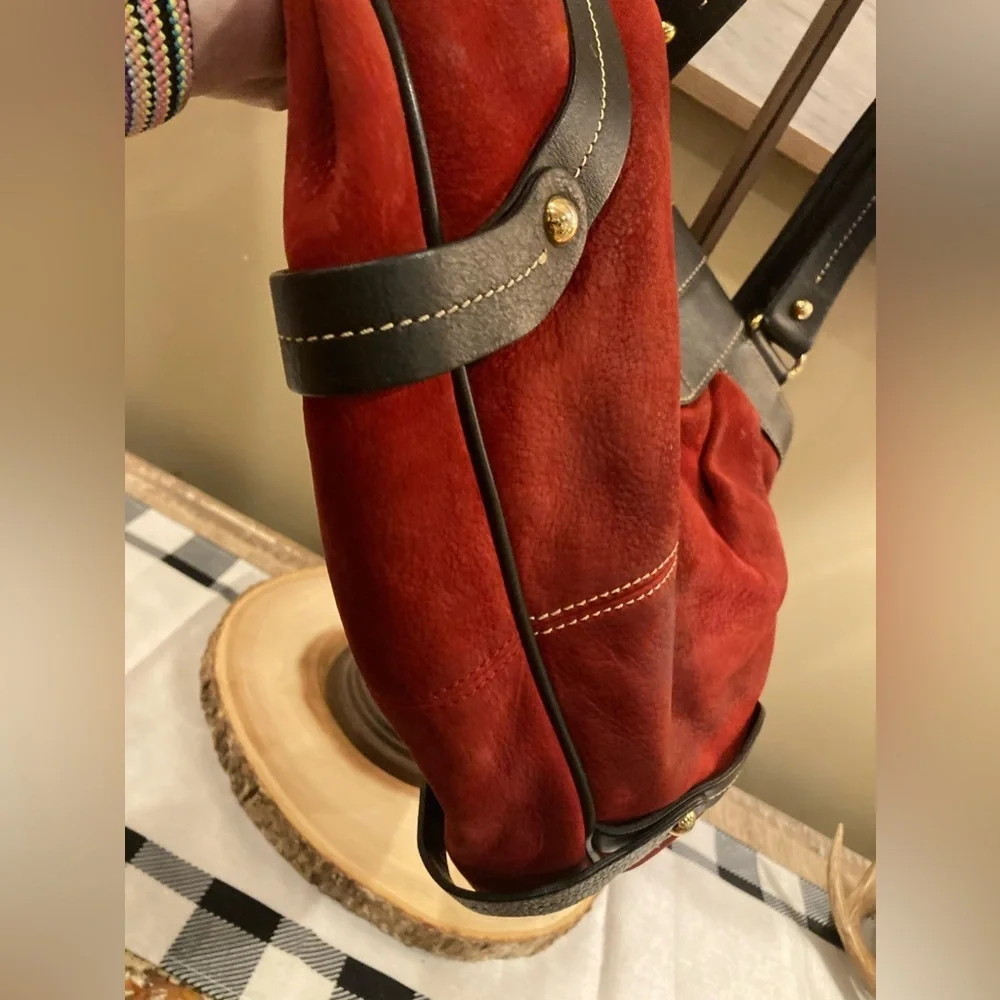 Dooney and Bourke Limited Edition Red Suede Hayden Panettiere (HP) Tote Bag Rare